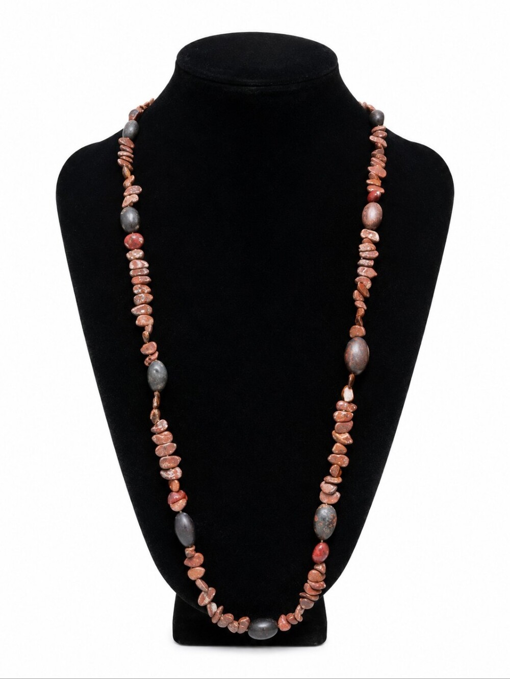 Boho Tribal Long Seed Bead Necklace Handcrafted Natural Statement Jewelry Women